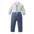 thumbnail image 5 of MEZZALL Toddler Boys Long Sleeve Solid Color T Shirt Tops Suspenders Pants Child Kids Gentleman Outfit Sets Holiday Clothes Sets, 5 of 5