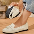 thumbnail image 4 of LTTVQM Womens Loafers Business Casual Flats Shoes Slip On Comfortable Lightweight Penny Loafers Work Office Driving Flats Dress Shoes White 38(US-7), 4 of 8