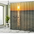 thumbnail image 5 of Ambesonne Bird Shower Curtain, Geese Flying over Lake, 69"Wx84"L, Orange and Grey, 5 of 5