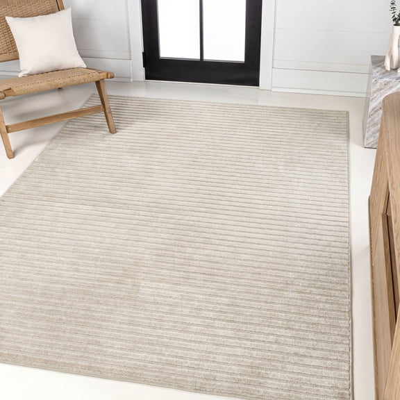JONATHAN Y SCANDINAVIAN 10 x 13 Area Rug, Aarhus Minimalist Striped - Ivory/Cream, SCN102B-13