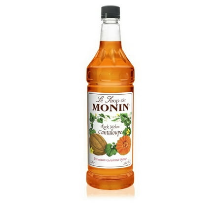 (Price/Case)Monin Rock Melon Cantaloupe Syrup 1 Liter Bottle - 4 Per Case