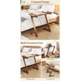 thumbnail image 4 of Bamboo TV Tray Table Set of 2, Z-Shaped Sofa Side Table for Laptops, Snacks & Drinks, Modern TV Dinner Tray, Small End Table for Living Room, Bedroom, Walnut, 4 of 5