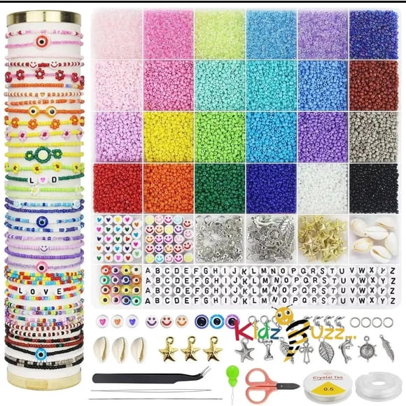 Glass Beads Bracelet Making Kit Beads Jewellery Making Kit 16800PCS- For Kids