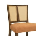thumbnail image 5 of Christopher Knight Home Mid-Century Modern Rattan Dining Chairs, Upholstered Side Chairs, Solid Wood, Walnut+Caramel, Set of 2, 5 of 7