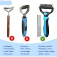 thumbnail image 5 of Pet Grooming Brush,Undercoat Rake for Dogs & Cats,Double-Sided Dog Deshedding Tool Removes Knot,Tangled Hair Dematting Comb for Dogs,with Pet Steel Comb, 5 of 7