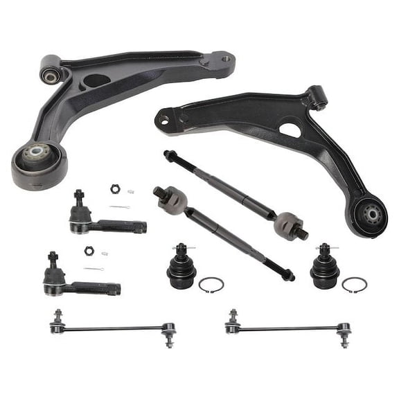 Front Lower Control Arm Kit with Ball Joints and Tie Rod Ends - 10 Piece - Compatible with 2008 - 2014 Dodge Avenger 2009 2010 2011 2012 2013