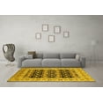 thumbnail image 3 of Ahgly Company Indoor Round Oriental Yellow Industrial Area Rugs, 8' Round, 3 of 4