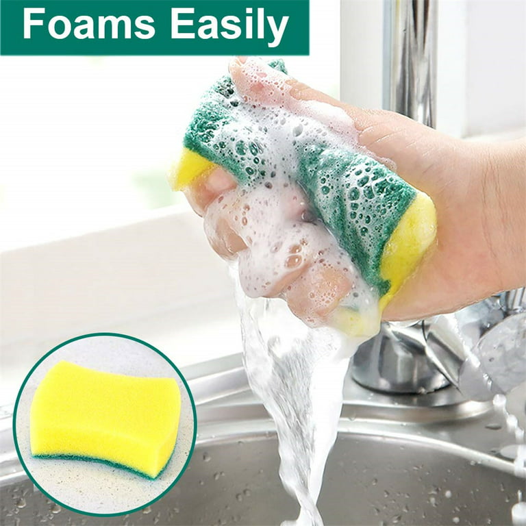 20pcs Heavy Duty Scrub Sponges for Kitchen Dish, Sink and Bathroom Cleaning Scrubber Sponge Non-Smell, Size: 20 Pack, Type A