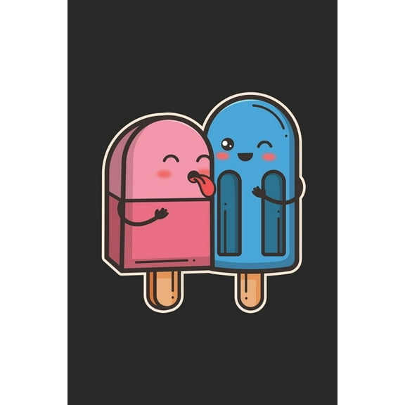 Sketchbook: 109 Pages A5 (6 x 9 Inch) - Framed Pages - Great Gift for Kids and Friends - Cute Kawaii Funny Ice Cream Licks Ice (Paperback)