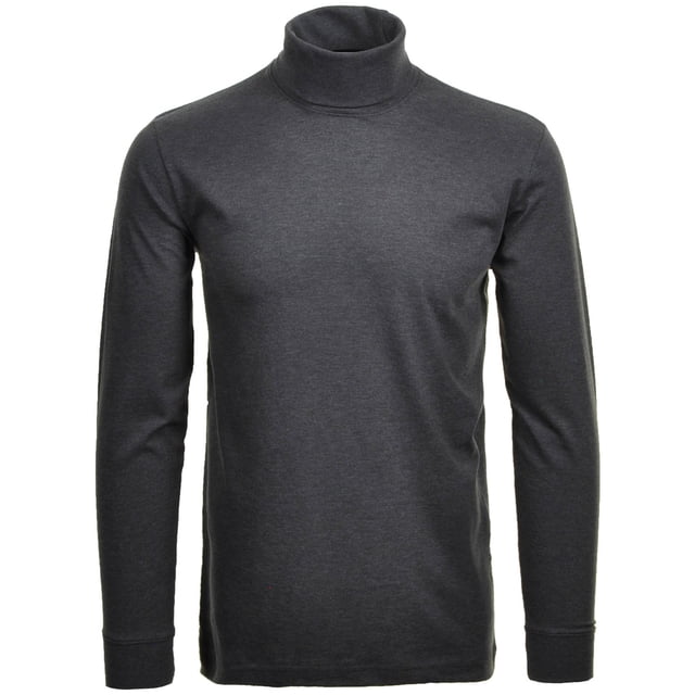 RAGMAN Suéter de Cuello Tortuga para Hombre - Manga Larga Básico Cuello Tortuga Regular Fit, Punto Simple, Color Sólido Gris oscuro XL (X-Large)