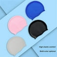 thumbnail image 2 of Solid Color Swimming Cap Elastic Waterproof Protect Ears Long Hair Swimming Pool, 2 of 5