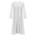 thumbnail image 3 of ameIAEA Casual Dress for Women Fall Long Sleeve V Neck Ruffle A-Line Dresses with Pockets, 3 of 5