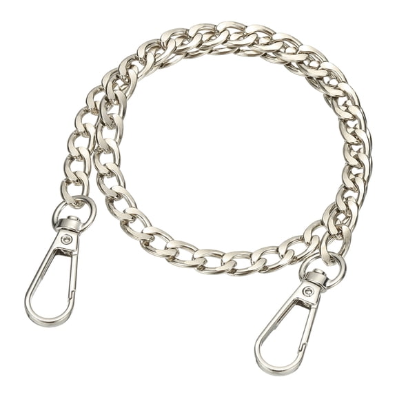 Metal Chain Strap, Flat Iron Replacement Purse Chain Strap for Handbags and DIY Projects, 16" & Silver