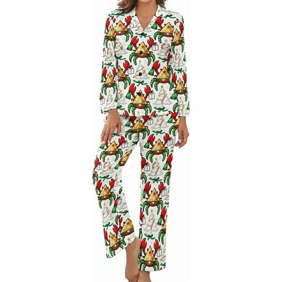 Top-kevin Women Long Sleeve Pajama Set Comfy Pjs Sets Christmas Funny Raccoons 2 Piece Lounge Set