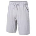 thumbnail image 5 of QPNGRP Men's Linen Shorts Casual Elastic Waist Drawstring Summer Beach Vacation Yoga Shorts with Pockets Light grey S, 5 of 8