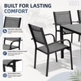 thumbnail image 6 of 7 Piece Outdoor Dining Set, Patio Dining Table Set for 6 Persons, Garden Patio Textilene Dining Furniture Set with Plastic-Wood Tabletop, Dining Table Chairs Conversation Set for Deck Patio, 6 of 8