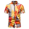 thumbnail image 1 of Camisa de manga corta con botones y solapa con estampado hawaiano para hombre Pompotops  oipoqjl48000, 1 of 1