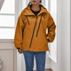 thumbnail image 2 of Gibobby Abrigos talla grande Chaqueta unisex de color sólido para escalada en montaña al libre, otoño e invierno, ajuste holgado, ropa de abrigo informal para parejas a de viento (Amarillo, M), 2 of 5