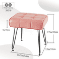 thumbnail image 5 of Ebenchico Faux Leather Upholstered Vanity Stool with 4 Metal Legs PU Footstools for Makeup Bedroom Entryway, Pink, 5 of 10