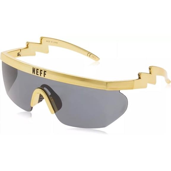 Neff Men's Brodie UV 400 Protection Wrap Around Rectangular Sport Sunglasses (Gold)