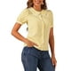 thumbnail image 4 of BLUSA DE MUJER CON COLLAR PETER PAN EN CONTRASTE, MANGAS CORTAS PUFF, CAMISA A CUADROS, TALLA XL, AMARILLO, 4 of 6