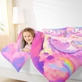 thumbnail image 4 of Manfei Dreamy Axolotl Twin Bedding,Rainbow Cloud Art Bedding Comforter Set For Girls,Pastel Multicolor,Pink Reversible,7pcs, 4 of 8