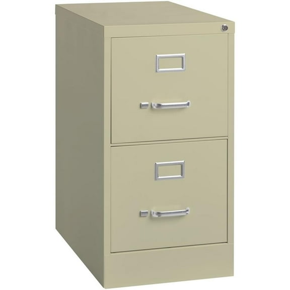 Scranton & Co 22" 2-Drawer Metal Letter Width Vertical Filing Cabinet in Beige