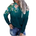 thumbnail image 2 of EQWLJWE Hoodies for Women 3D Flower Print Tops Pullover Hooded Sweatshirt Drawstring with Pocket Halloween Sweatshirt, 2 of 3