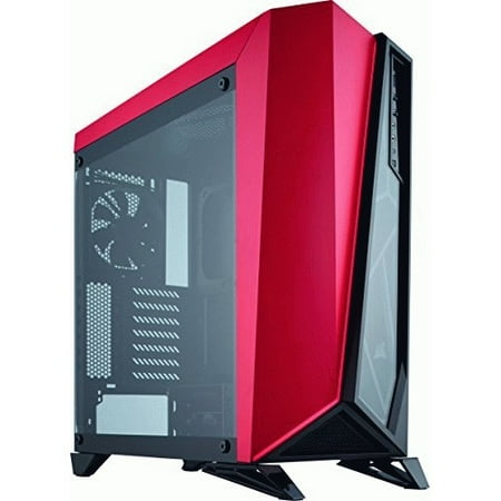 Corsair Carbide Spec-Omega Computer Case - Mid-tower - Red, Black - Tempered Glass - 2 x Fan(s) Installed - 0 - ATX, Micro ATX, Mini ITX Motherboard Supported - 9 x Fan(s) Supported - 0 x External (Best Slim Itx Case)