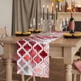 thumbnail image 2 of Red Morocco 72 Inch Table Runner, Rustic Country Smear Street Mottled Art Farmhouse Dresser Scarf Cotton & Linen Tablerunner for Dining/Kitchen Island/Holiday Party Décor 13" x 72", 2 of 9