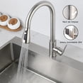 thumbnail image 4 of Grifo de Cocina, 304 Acero Inoxidable Mezclador para Fregadero, 360° Grifos para Fregadero de Cocina de Alto Arco Llaves para Fregadero de Cocina con Placa de Cubierta con 2 Manguera, 4 of 7