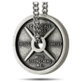 thumbnail image 3 of Men's Stainless Weight Plate with Antique Finish-Phil 4:13 by Shields of Strength, 3 of 4