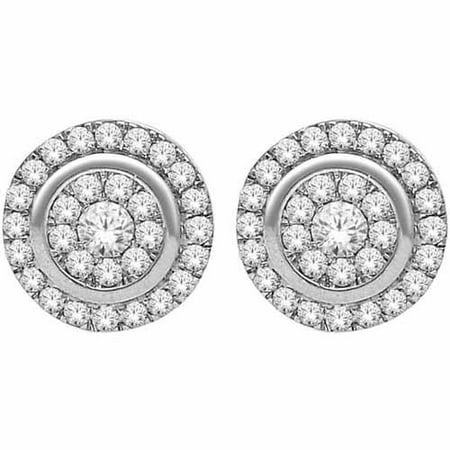 1/2 Carat T.W. Diamond 10kt White Gold Round-Shape Fashion Earrings