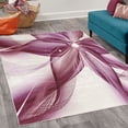 thumbnail image 2 of Abstract Decorative Rug, Geometrical Smoke Like Striped Huge Flower Floral Design Work of Art, Quality Carpet for Bedroom Dorm and Living Room, 6 Sizes, Pale Purple, by Ambesonne, 2 of 4