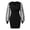 Black, variant on Kids Glitter Dress, V-Neck Mesh Sheer Lantern Sleeve Mini Party Dress for Girls