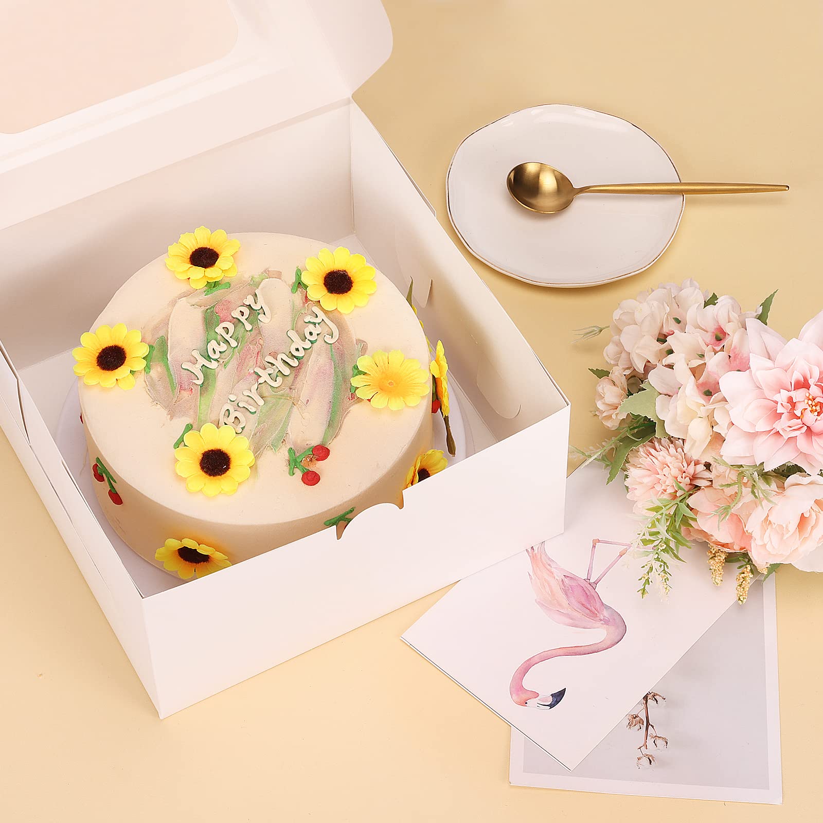 Boîtes à Cupcakes PHULWEL - Lot De 15 Avec Fenêtre, Supports Et Autocollants