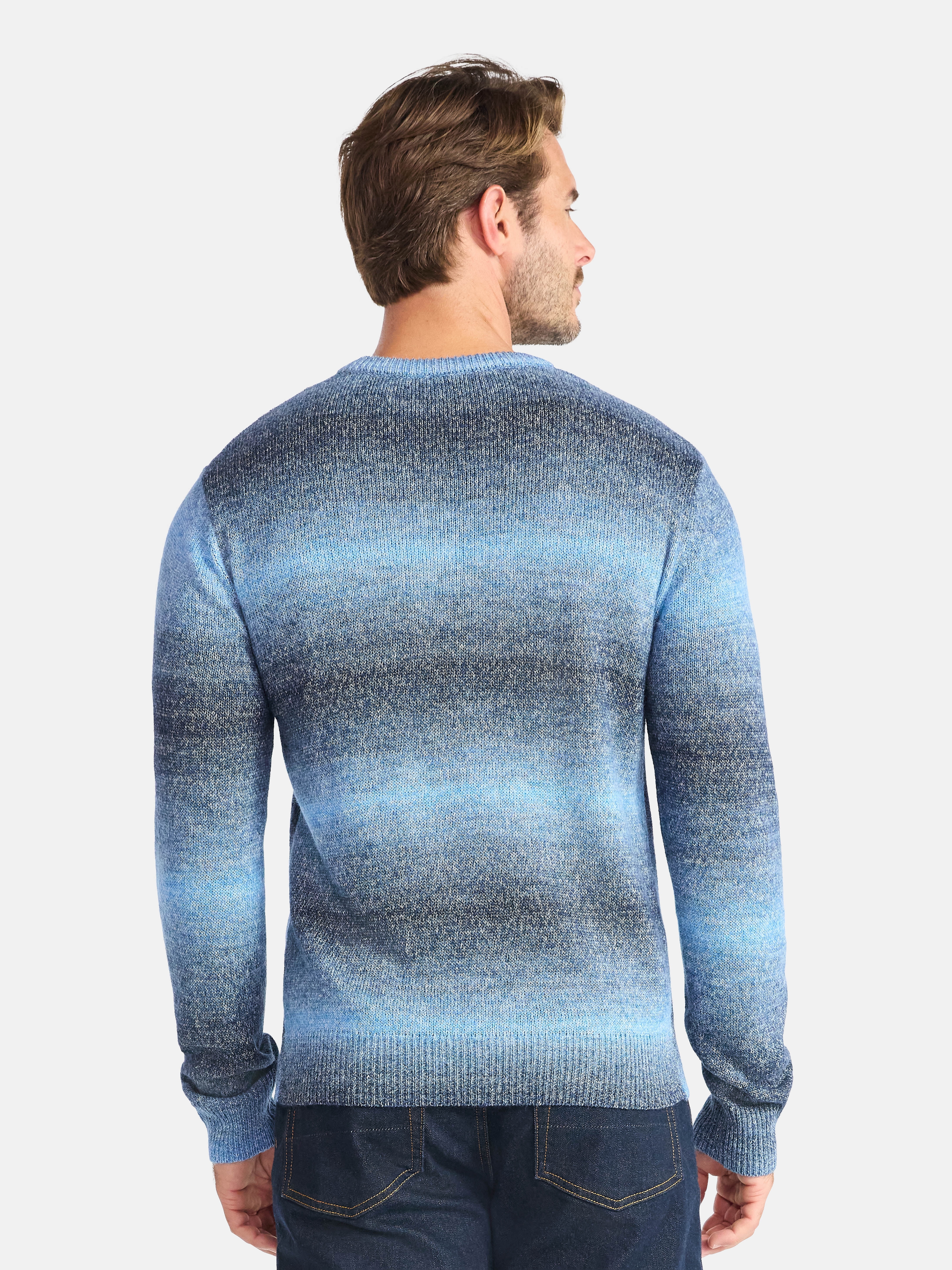George Men's and Big Men's Ombre Crewneck Sweater, Midweight, Sizes S-3XL