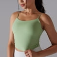 thumbnail image 7 of Honeeladyy Womens Slim Fit Stretch Spaghetti Strap Yoga Bra Quick Drying Fitness Bra with Removable Pads Green XL, 7 of 7