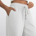 thumbnail image 5 of Resicozy Wide Leg Sweatpants Women High Waisted Drawstring Baggy Trousers Workout Athletic Joggers Casual Loose Solid Sweat Pants White L, 5 of 6