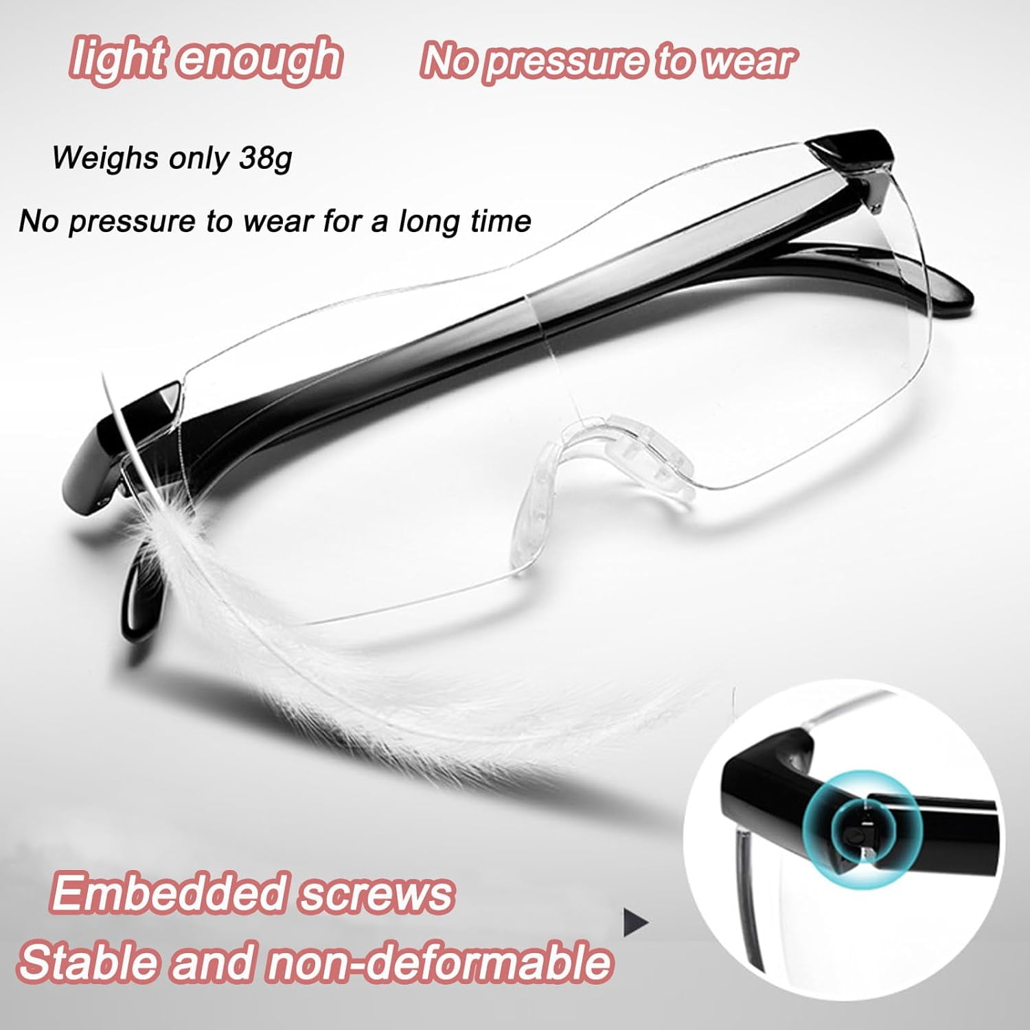 300% magnifier, magnifier for glasses wearers, reading glasses with glasses case, blue light blocking magnifier, magnifier for close work, reading