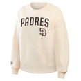 thumbnail image 3 of Women's WEAR by Erin Andrews Cream San Diego Padres Heavyweight Crew Neck Sweatshirt, 3 of 4