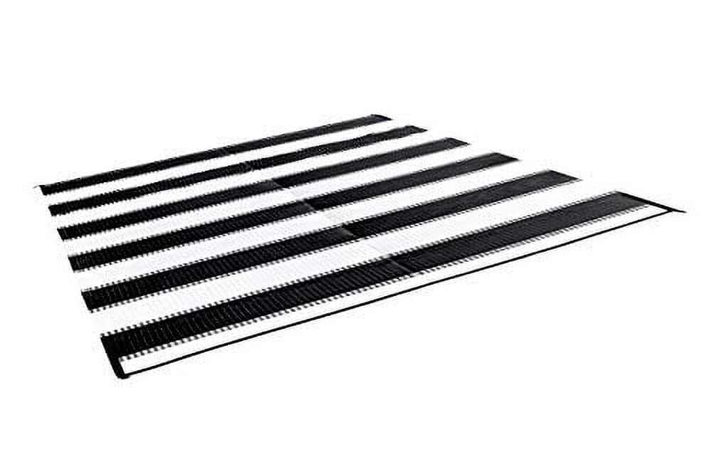 Camco 6'x9' Outdoor Mat with UV Protection, Charcoal Stripe