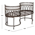 thumbnail image 6 of SAFAVIEH Outdoor Collection Lara Kissing Bench Rustic Brown, 6 of 7