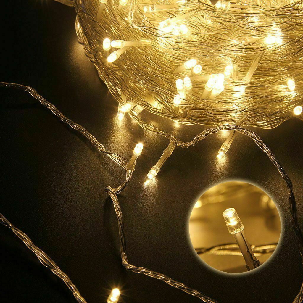 HESHENG 500LEDs 164ft Fairy String Lights Mains Plug in Lights Christmas Party Outdoor Patio Garden Home Decor Lights Warm White