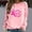 Pink, variant on Babysbule Womens Hoodless Sweatshirt Women Fashion Casual Print Round Neck Loose Long Sleeve T-shirt Tops Blouse Hoodless Sweatshirts