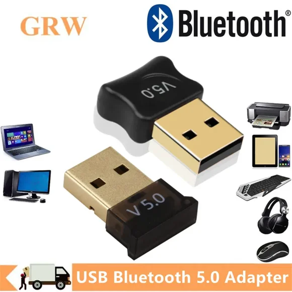 Adaptador USB Bluetooth 5.0 GRWIBEOU Adaptador Bluetooth 5.0 para PC Portátil Altavoz Inalámbrico Receptor de Audio Transmisor USB
