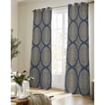 thumbnail image 5 of Traditional Tribe Sheer Curtains 84 Inch Length 2 Panels Set for Living Room/Bedroom, Retro Rustic Morocco Pattern Kitchen Curtains Grommet Semi-Sheer Curtains Drapes Window Treatments 52"x84"x2, 5 of 7