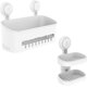 thumbnail image 1 of Suction Cup Shower Storage Basket + Double Layer Soap Dish, No Drilling Removable Shower Accessories, Kitchen, Bathroom, Bedroom, Bathroom Suction Cup, 1 of 5