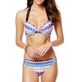 thumbnail image 3 of California Waves Juniors Chevron-Print Hipster Bikini Bottom, White, Medium, 3 of 3