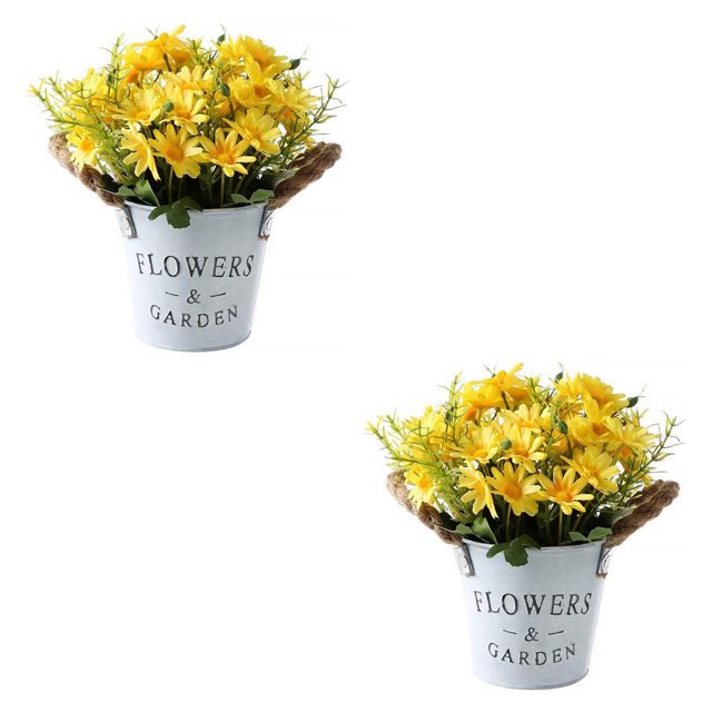 Flor artificial en maceta Monstrate decoración para el hogar amarillo 2Conjunto